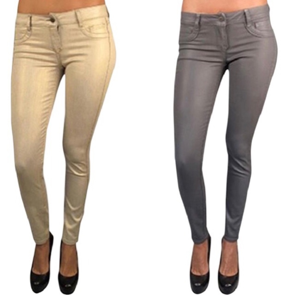 Bleulab Reversible Skinny Jeggings (Gold/Grey)NWOT